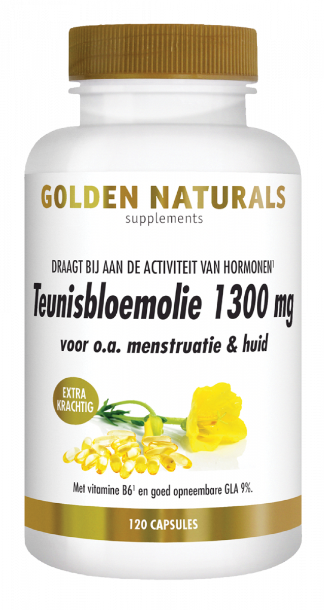 Golden Naturals Teunisbloemolie 1300 mg Extra Krachtig 120 softgels
