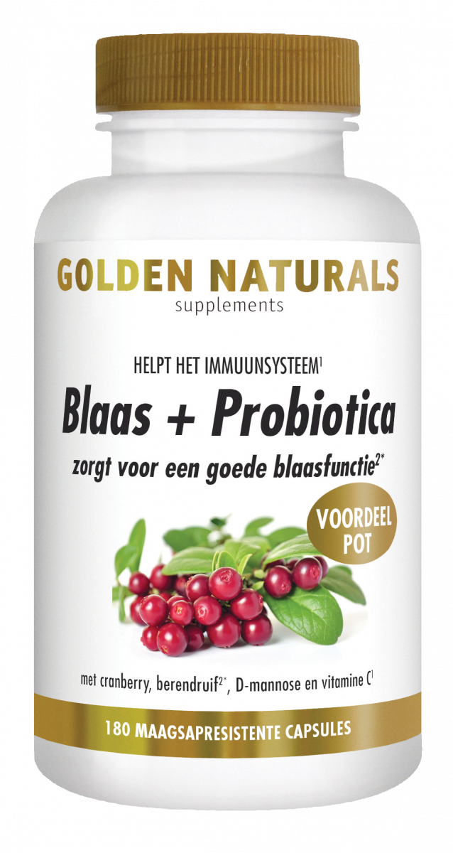 Golden Naturals Blaas + Probiotica 180 vegan capsules