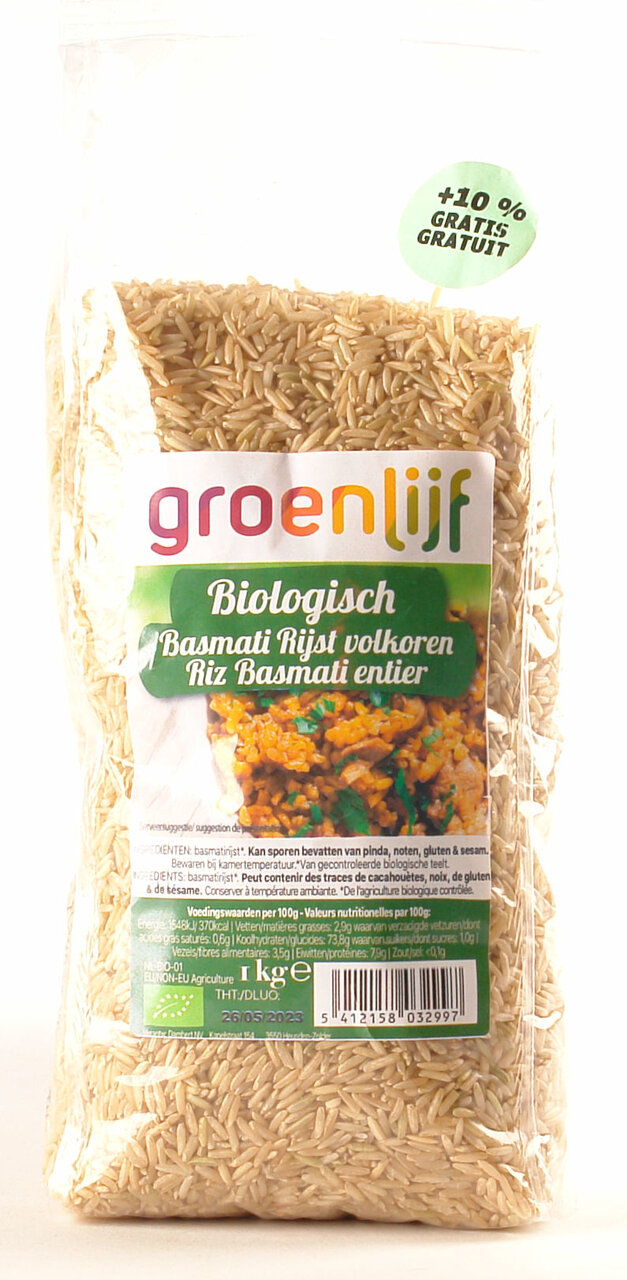 Groenlijf Biologische Basmati Rijst Volkoren&nbsp;1 kilo
