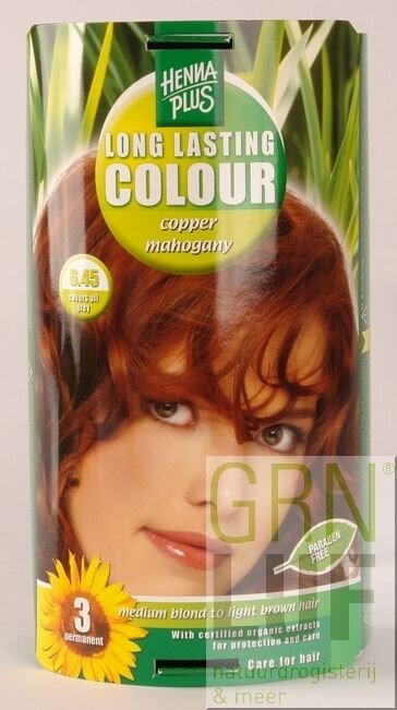 Hennaplus Long lasting colour 6.45 copper mahogany