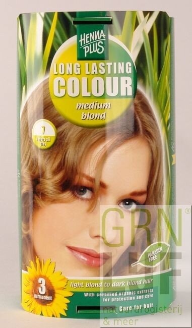 Hennaplus Long lasting colour 7 medium blond