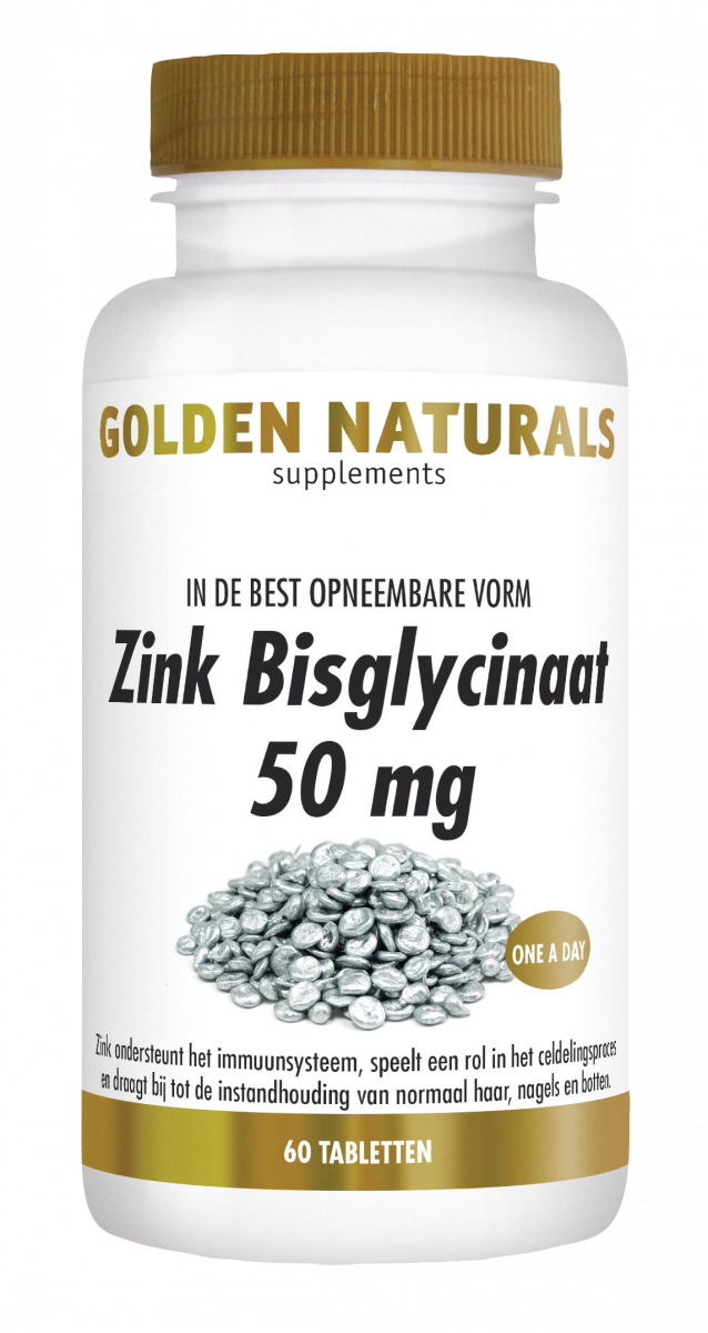 Golden Naturals Zink Bisglycinaat 50mg 