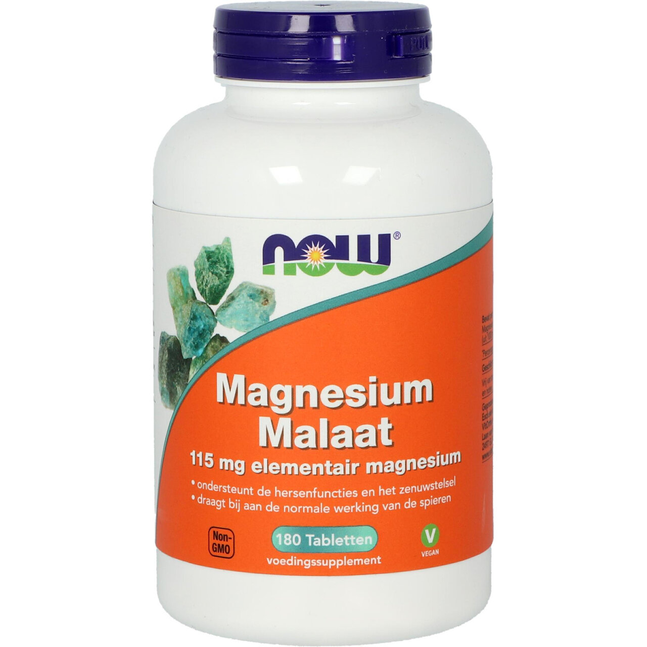 Magnesium Malaat 115 mg - 180tbl - Vitortho / NOW