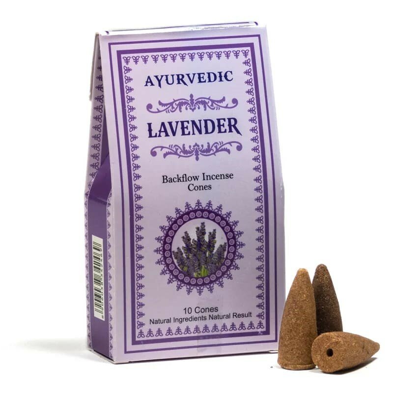 Ayurvedische Lavendel Backflow 10 Wierookkegels