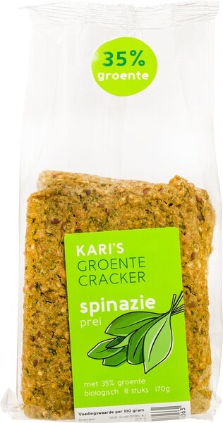Karl's Crackers Groentecracker Spinazie-Prei&nbsp;