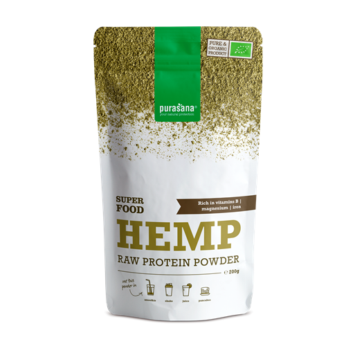 Hemp / Hennep Protein Raw Poeder BIO Glutenvrij - 200g - Purasana