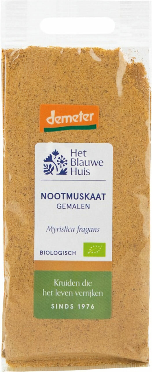 Biologische nootmuskaat met warme smaak, direct klaar voor hartige en zoete gerechten