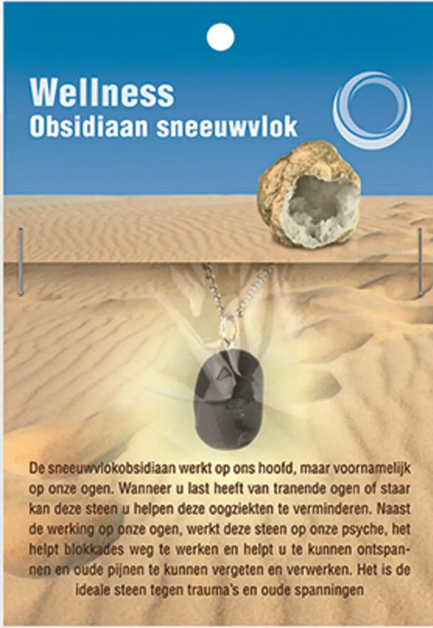 Uniek sneeuwvlokpatroon, compleet met RVS ketting en informatiekaart