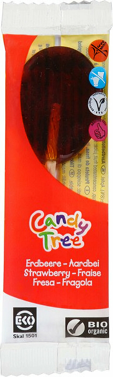 Candy Tree Biologische Aardbeilollie - gemaakt met fruitdiksap
