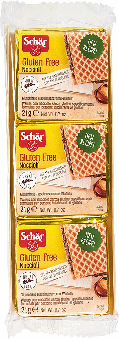 Sch&auml;r Noccioli Glutenvrije Hazelnootwafels 63 gram met romige hazelnootcr&egrave;me