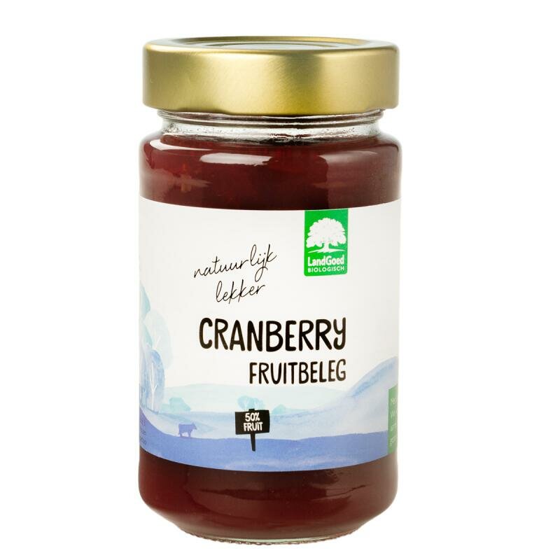 LANDGOED Fruitbeleg Cranberry Bio 250 gram &ndash; 50% cranberry