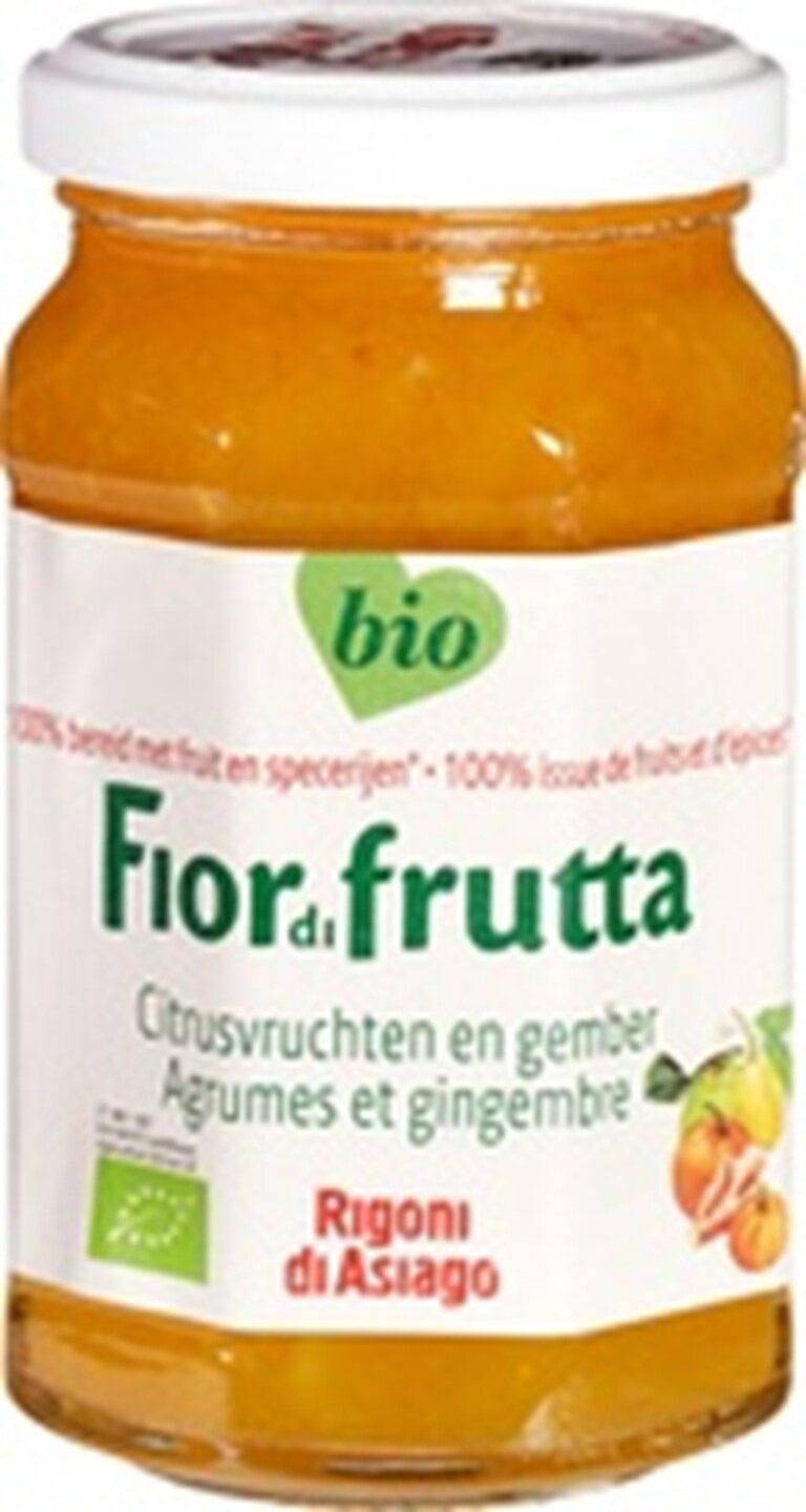 Fiordifrutta Citrusvruchten &amp; Gember Fruitbeleg Bio 260 g &ndash; frisse citrus met gember