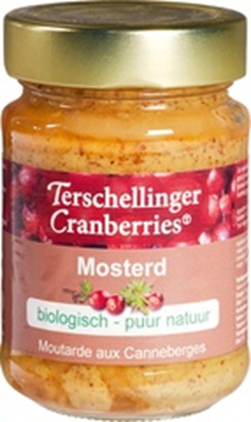 Terschellinger Cranberry Mosterd Biologisch 200 gram met 9% cranberry
