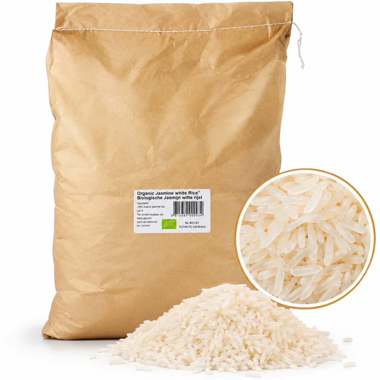 Nature Bio Foods - Witte Jasmijnrijst - 25 kg