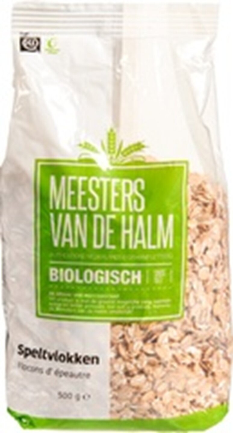 De Halm Speltvlokken biologisch 500 g voor pap en muesli