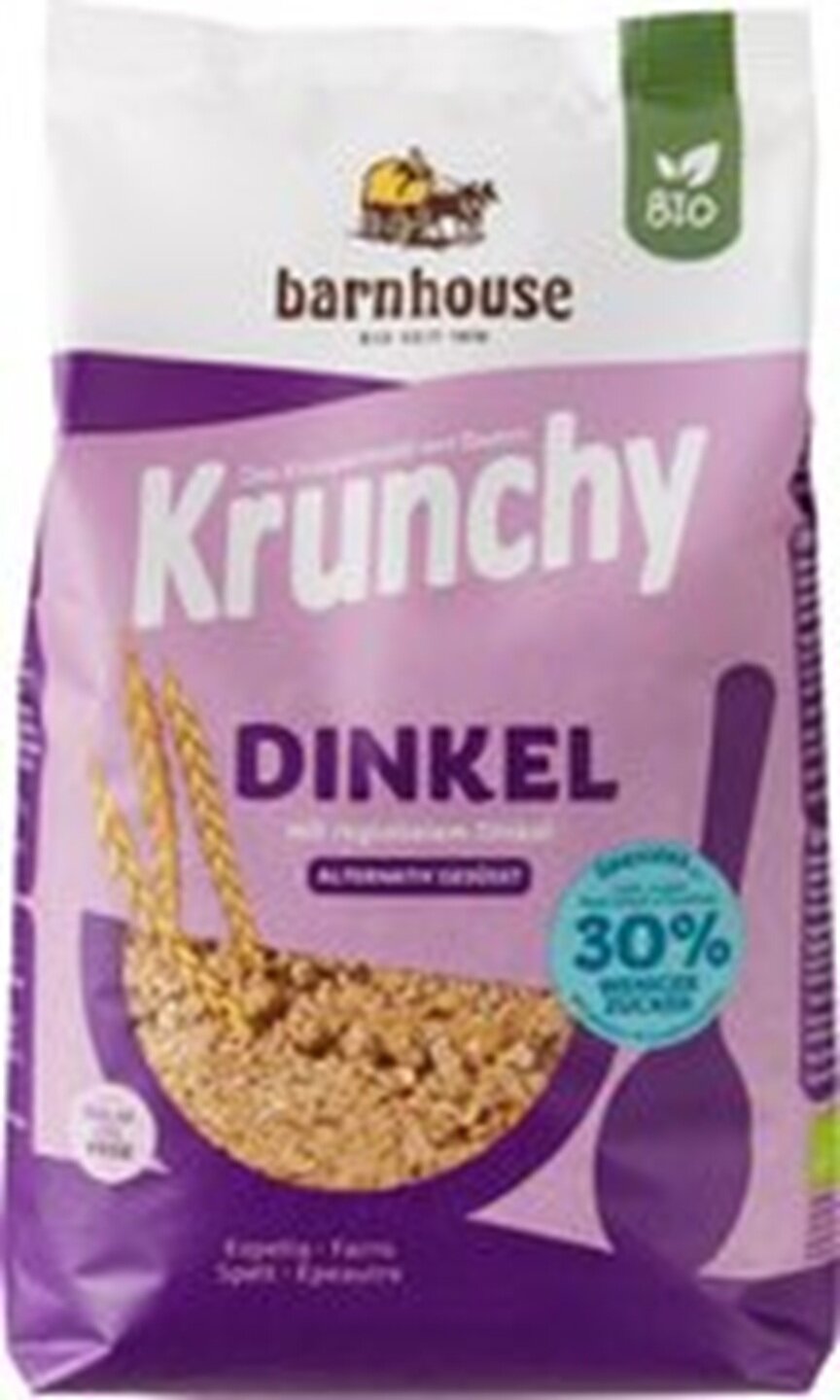 Barnhouse Krunchy Pur Spelt 600 gram, biologisch en met 71% volkoren spelt