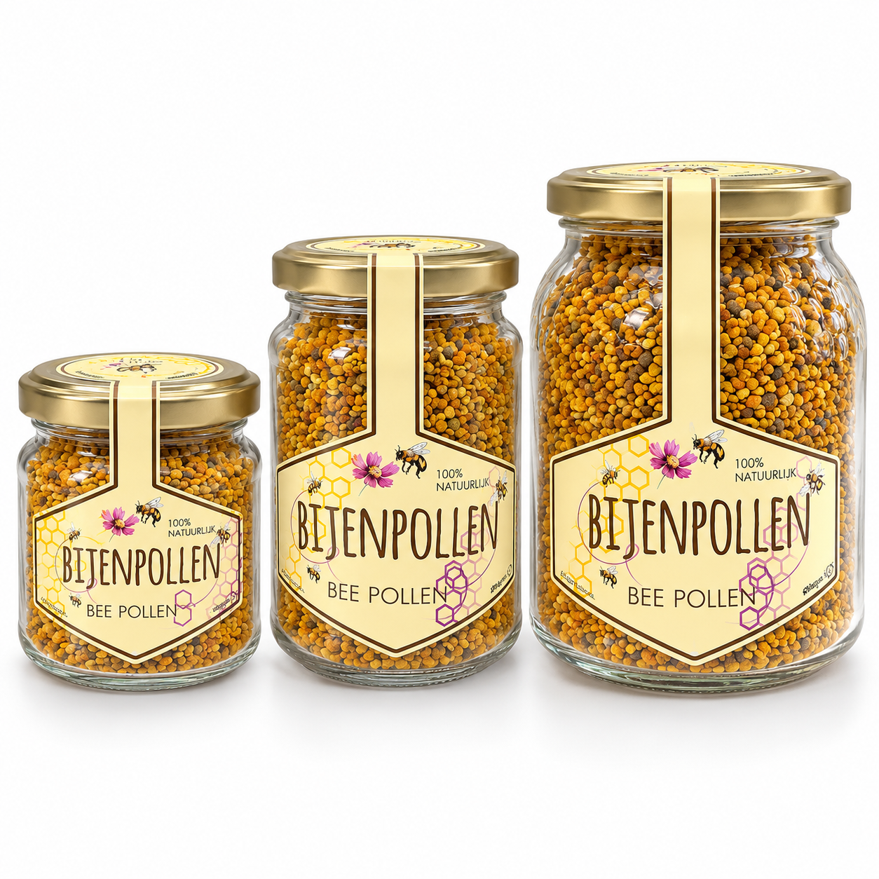 100% Natuurlijke Bijenpollen uit Portugal 230 gram met kleurrijke stuifmeelkorrels