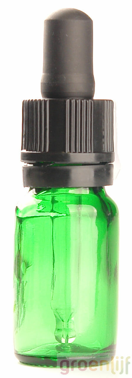 Pipetflesjes groen 10ml met zwart pipet 