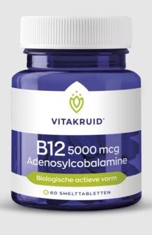 Vitakruid - B12 5000 mcg Adenosylcobalamine - 60 smelttabletten