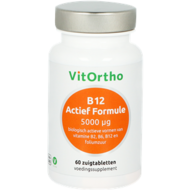 B12 Actief Formule 5000 mcg - 60 zuigtabletten - Vitortho