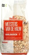 De Halm Muesli Bio met vier granen, rozijnen en zonnebloempitten