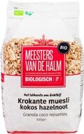 De Halm Krokante Muesli Kokos Hazelnoot Bio met kokos en hazelnoten