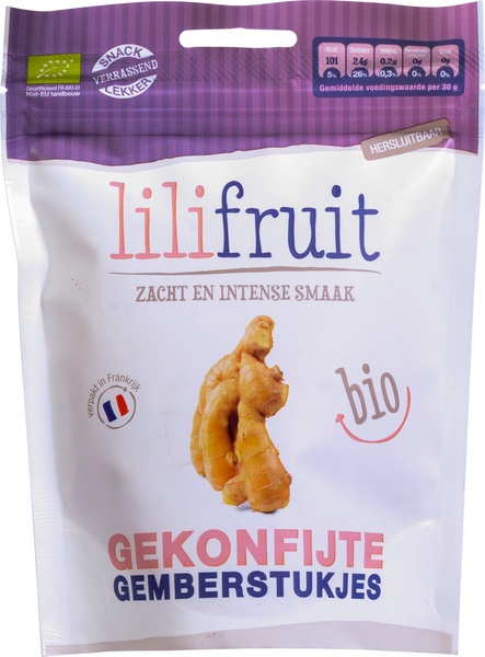 Lilifruit Gekonfijte Gemberstukjes