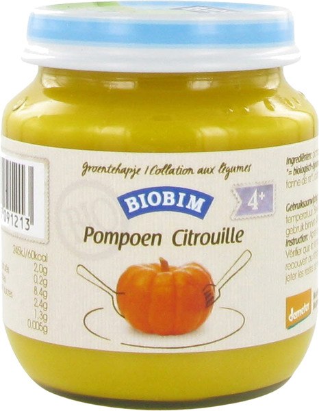 Biobim Pompoen Puree 4+ maanden