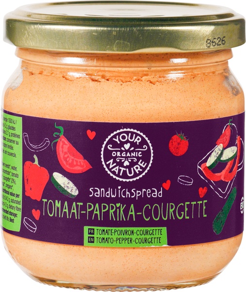 Your Organic Nature Sandwichspread Tomaat-Paprika-Courgette