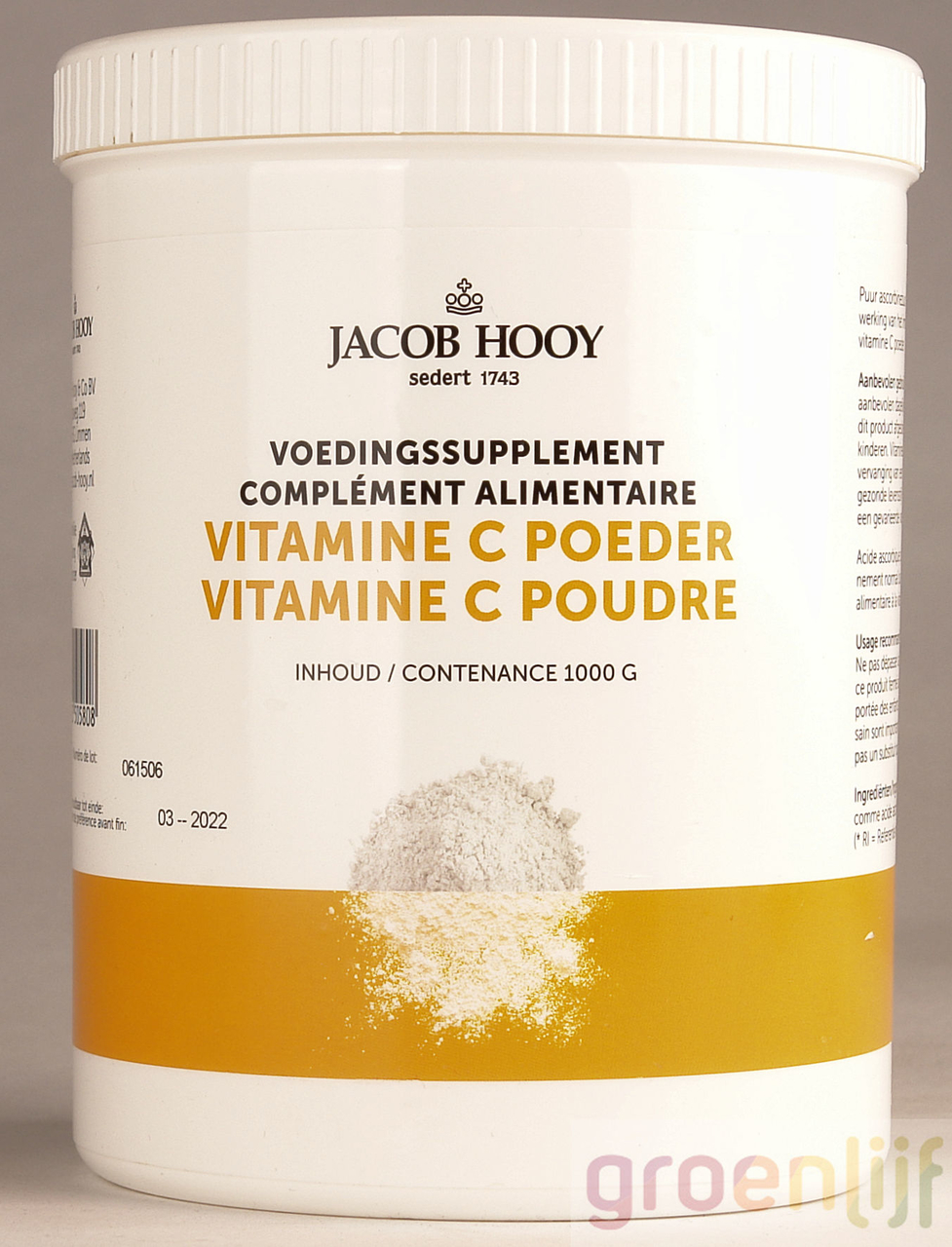 Jacob Hooy Vitamine C Poeder 1000 gram 