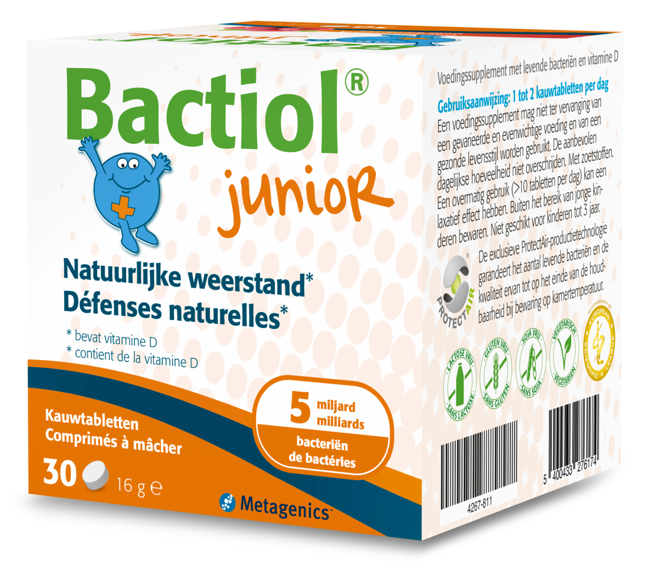 Metagenics Bactiol Junior 30 Kauwtabletten