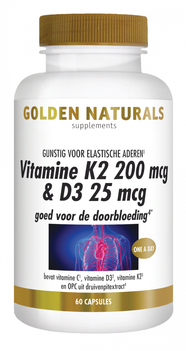 Golden Naturals Vitamine K2 200mcg & D3 25mcg