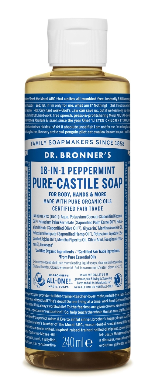 Dr Bronners Vloeibare Zeep met Pepermunt 240ml