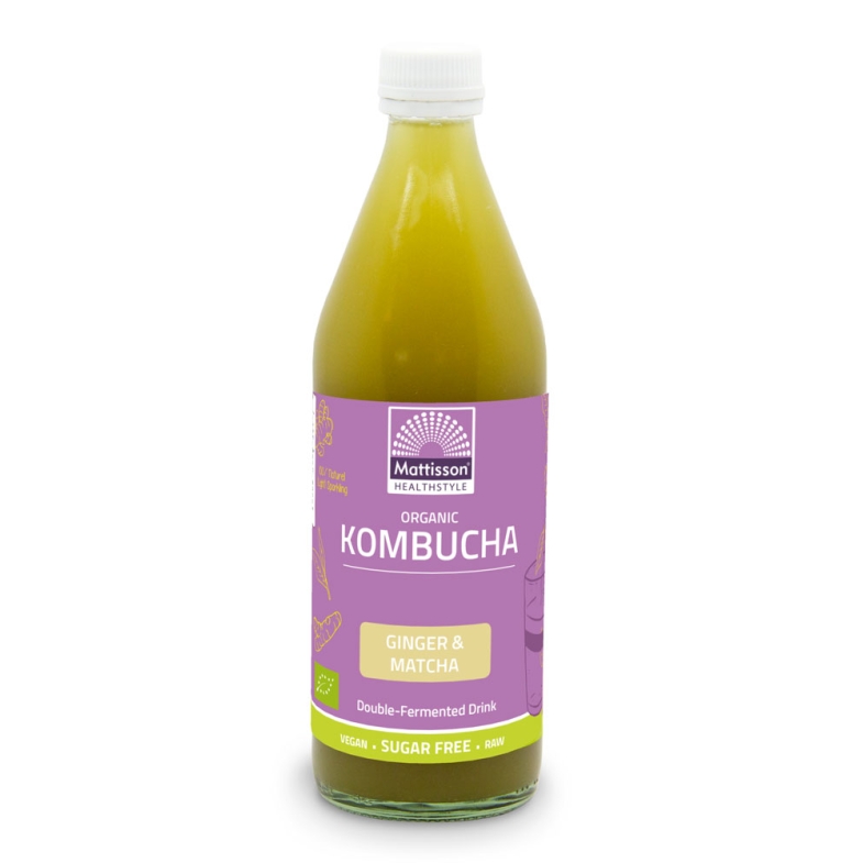 Biologische Kombucha - Gember & Matcha - 500 ml - Mattisson