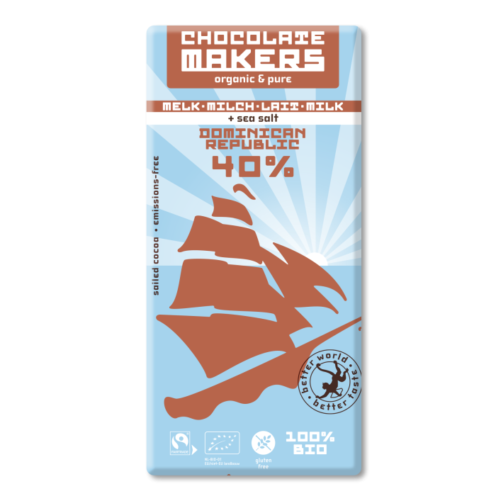 Chocolatemakers - Tres Hombres Melk 40% Zeezout - 80 gram