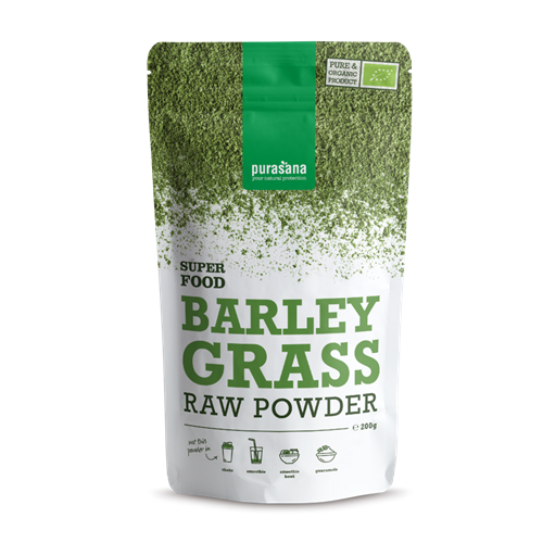 Barley Grass Raw Poeder (Gerstegras) BIO Glutenvrij 200g - Purasana