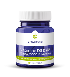 Vitamine D3 & K2 - 90 softgels - Vitakruid