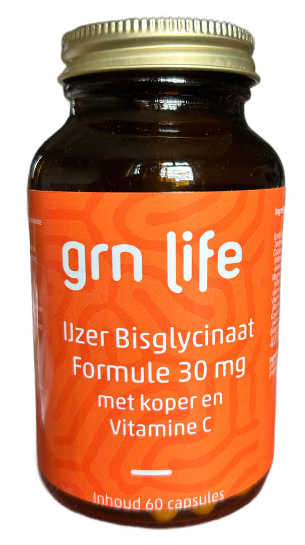 GRN LIFE Organische Ijzer Bisglycinaat Formule 30mg