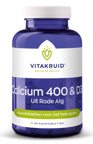 Vitakruid - Calcium 400 & D3 uit Rode Alg - 90 kauwtabletten