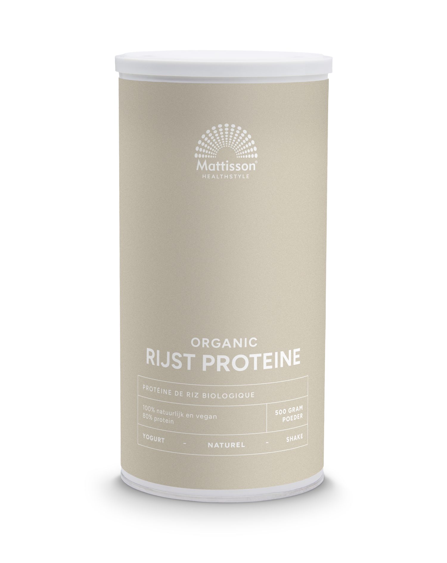 Biologische Rijst Prote&iuml;ne Naturel 80% - 500g - Mattisson
