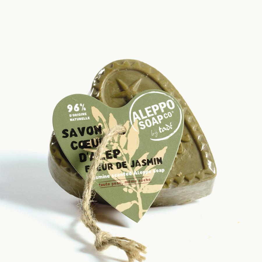 Aleppo Soap Co - Savon d'Alep Hart Fleur de Jasmin met touw - 150 gram