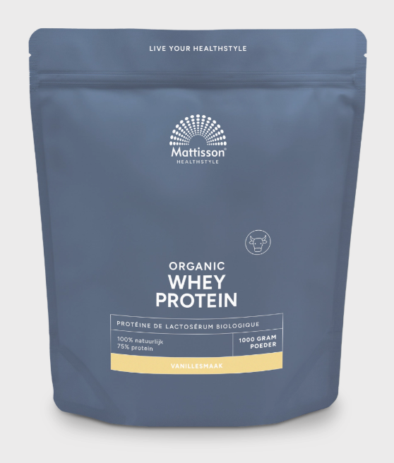 Mattisson - Biologische Wei Prote&iuml;ne Poeder Vanille 75% - 1000 gram