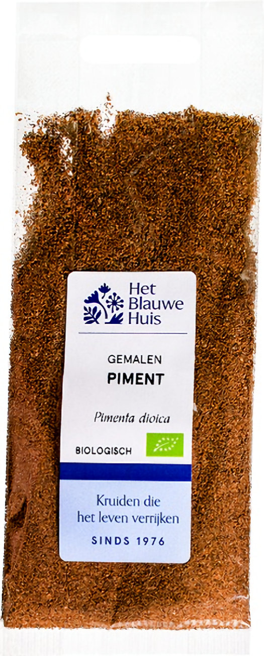 Warme biologische piment voor stoofgerechten, marinades, gebak en wereldkeukenl/Het-Blauwe-Huis-Gemalen-Piment-15-gram De EAN c