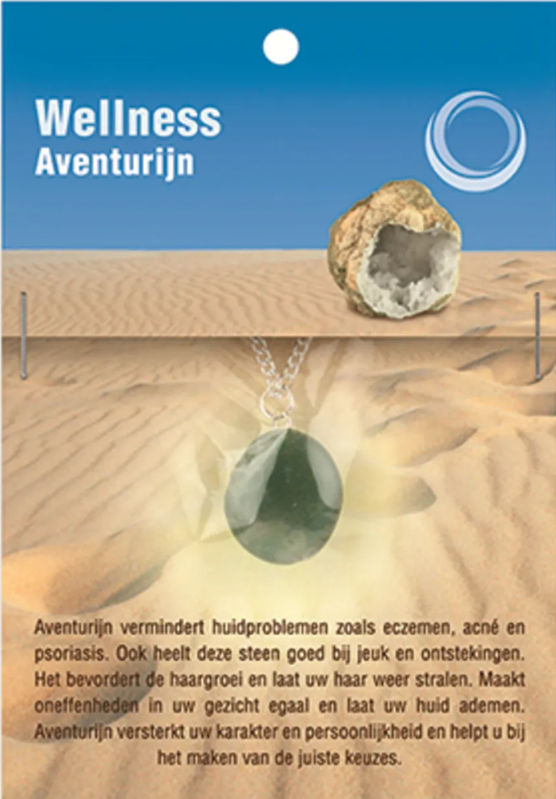 Groene natuursteen met ketting, direct draagbaar of cadeau te geven