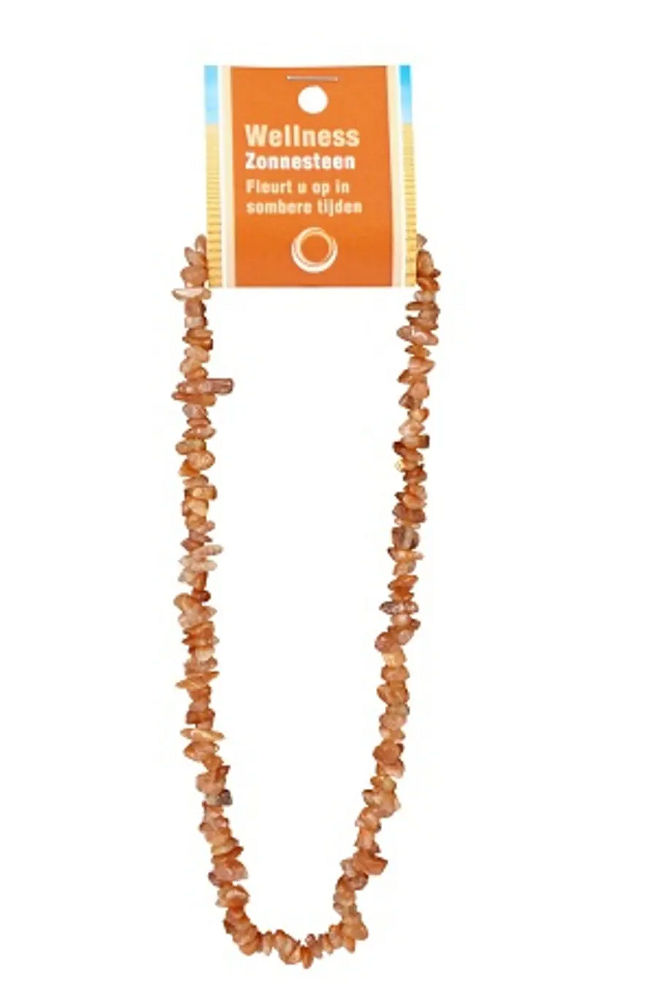 Warm schitterende edelsteenketting met informatiekaart, direct geschikt als cadeau