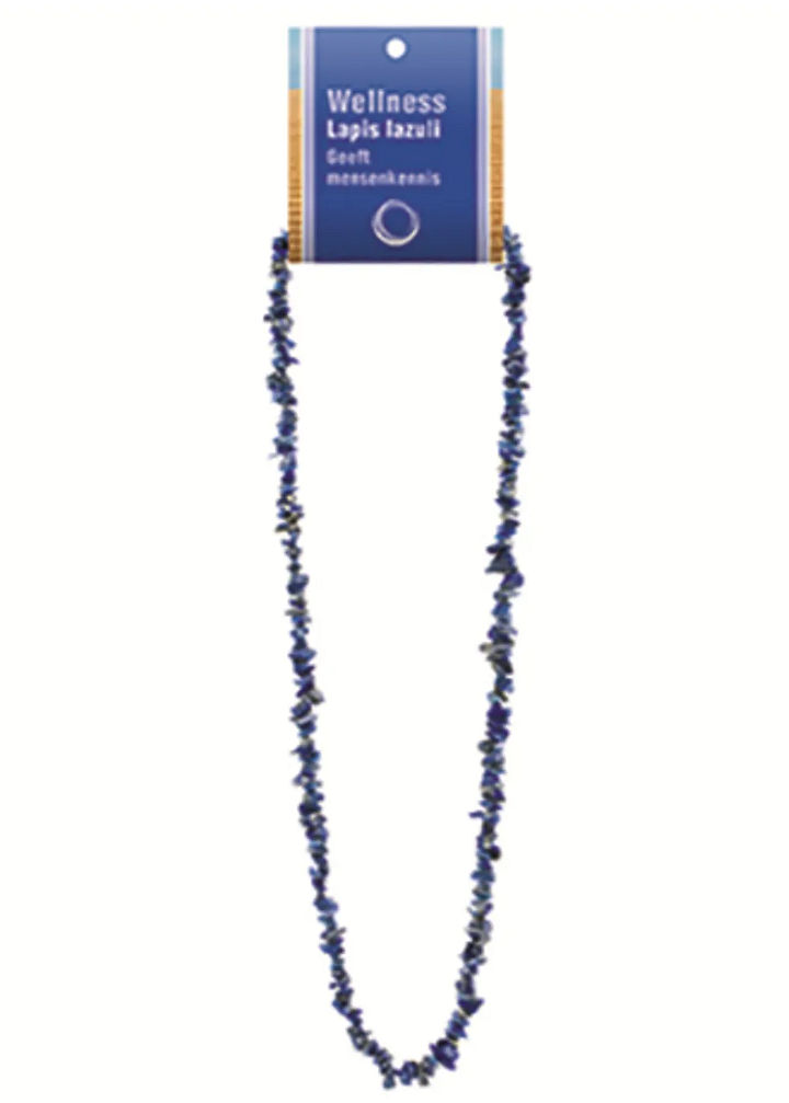 Ruben Robijn Lapis Lazuli splitketting 45 cm met goudkleurige pyrietspikkels