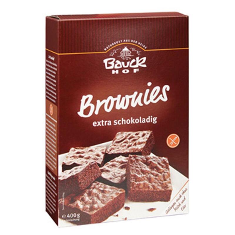 Bauckhof Browniemix Glutenvrij 400 g &ndash; smeu&iuml;ge brownies in een handomdraai