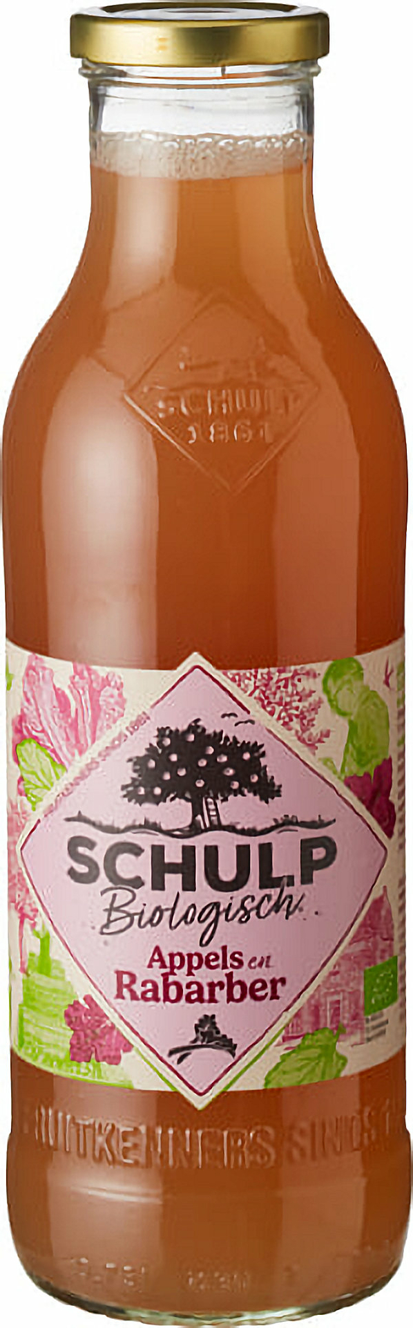 Schulp Biologisch Appel-Rabarbersap 750 ml zoetfris in balans