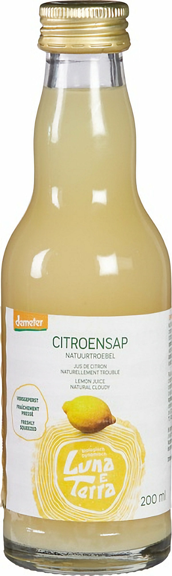 Luna e Terra Biologisch Demeter Citroensap 200 ml 100% versgeperst