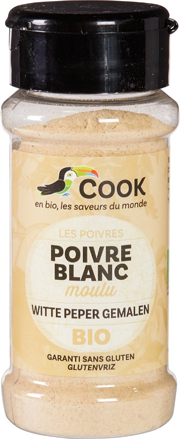 Cook Biologische Gemalen Witte Peper voor lichte sauzen en puree